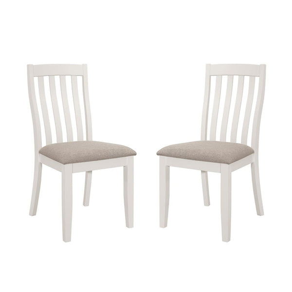 English Elm Set Of 2 Light Brown Upholstered Dining Chairs - Chic Off-White Frame For Modern & Farmhouse Decor B016P227369-GIGA