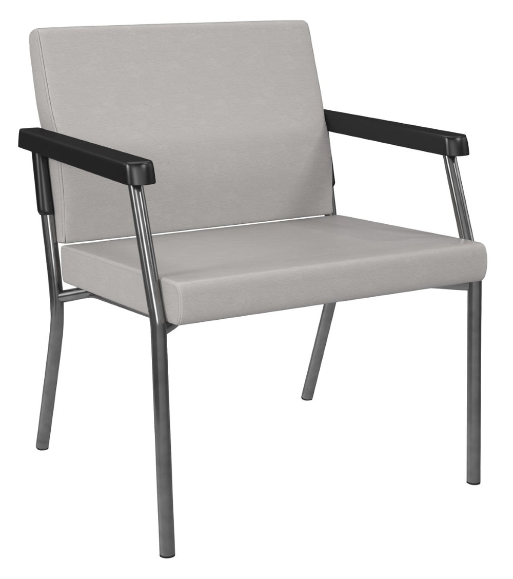 OSP Home Furnishings Bariatric Guest Chair with Steel Frame Padded Seat and Pu Arms for Medical Reception BC9602-K003
