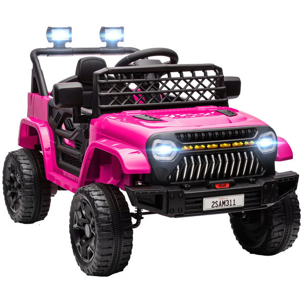 English Elm Qaba 12v Battery Powered Kids Ride on Utv with Spring Suspension and Remote Pink W2225P249876