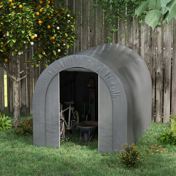 English Elm Outsunny Portable Outdoor Storage Shed Galvanized Steel Frame Weatherproof Bike Cover W2225P217228