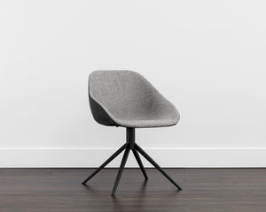 Sunpan Mccoy Swivel Dining Chair - Masculine Charm with Unique Two-Toned Design for Modern Spaces November Grey / Nightfall Black