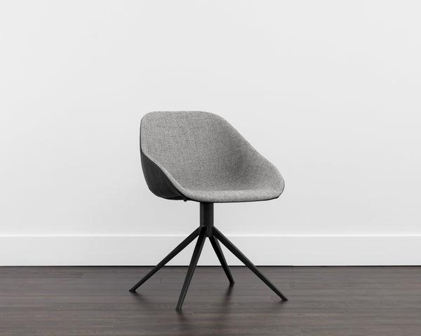 Sunpan Mccoy Swivel Dining Chair - Masculine Charm with Unique Two-Toned Design for Modern Spaces November Grey / Nightfall Black