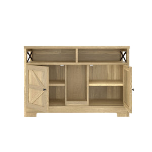 English Elm GO Double Cat Litter Box Enclosure Furniture Table for 2 Cats — Farmhouse Hidden Washroom, Brown N704P270702D