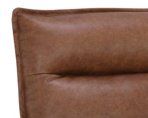 Sunpan Colson Swivel Armless Chair in Luxurious Cognac Italian Leather - Contemporary Comfort & Style