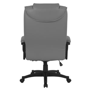 OSP Home Furnishings High Back Bonded Leather Office Chair with Lumbar Support and Ergonomic Padded Seat Charcoal EC5162-EC42