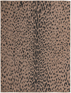 Unique Loom Outdoor Safari Samburu Machine Made Animal Print Rug Natural, Light Brown/Gray 9' 0" x 12' 2"