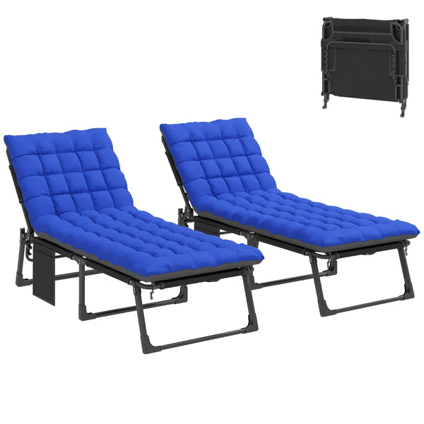 English Elm Folding Outdoor Chaise Lounge with Face Hole Side Table and Five Position Recline Blue,Dark Gray T3971P480735