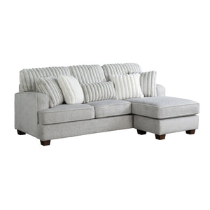 English Elm Modern Reversible Sectional with Corner Block Frame, Plush Foam Cushions, Easy Assembly, 87" x 59" Gray 87.8 L x 36.22 W x 30 H B011P293573