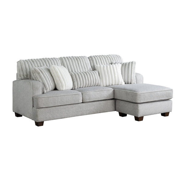 English Elm Modern Reversible Sectional with Corner Block Frame, Plush Foam Cushions, Easy Assembly, 87" x 59" Gray 87.8 L x 36.22 W x 30 H B011P293573