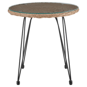 English Elm Antibes 3-Piece Outdoor Conversation Set In Tan & Cream – Stylish, Comfortable & Versatile Design B365P398236