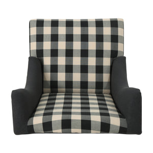 English Elm Christopher Knight Home® - TODDMAN High-Back Club Chair with Smooth Upholstery and Sloped Arms, Modern Wingback Comfort Black+White Scottie Dogs 64469.00BLKCHKDCHAR