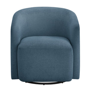 English Elm Ardena Durable Blue Swivel Barrel Chair – Commercial-Grade Fabric, Pocket Coil Seat, 360° Swivel Comfort B050P322593