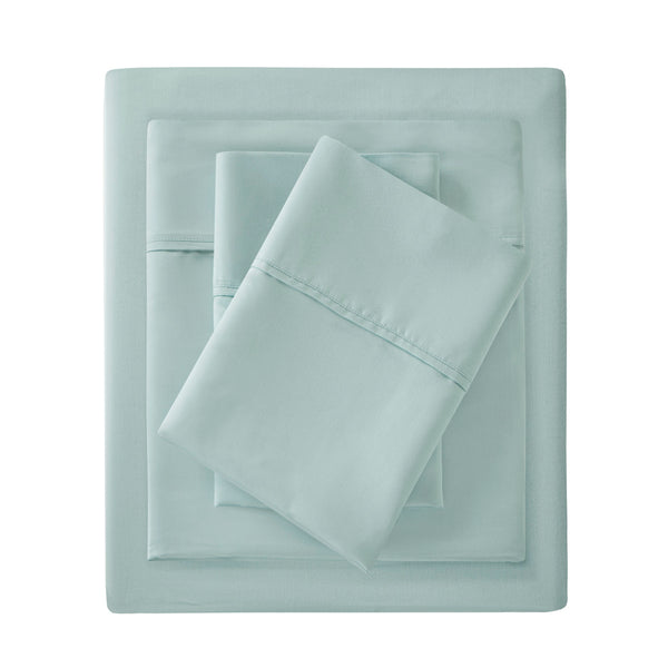 JLA Home Madison Park - Cotton premium sateen pillowcases with peached finish, OEKO-TEX softness, wrinkle-resistant luxury Seafoam MP21-4859