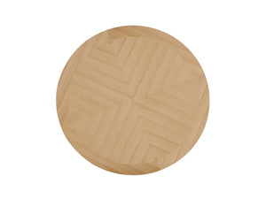 English Elm Kasem Oak Finish Dining Table with Solid Wood Base, Round Oak Veneer Top for Durable Style and Comfort B2726S00073