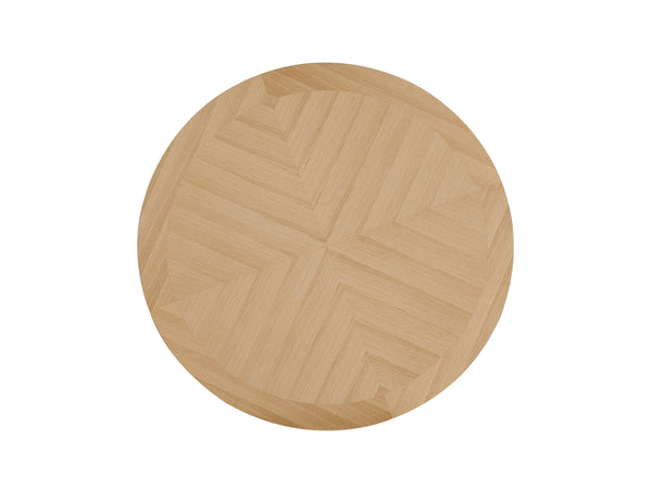 English Elm Kasem Oak Finish Dining Table with Solid Wood Base, Round Oak Veneer Top for Durable Style and Comfort B2726S00073