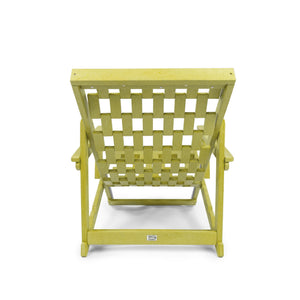 English Elm Pinecrest Outdoor Folding Lounge Chair Recycled Hdpe Reclining Patio Seat with Cushion Yellow B2745P409697
