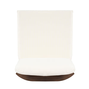 English Elm Acacia Wood Outdoor Dining Chairs Set of 2 Sculpted Patio Seating with Cushions Brown,Cream N768P373124B