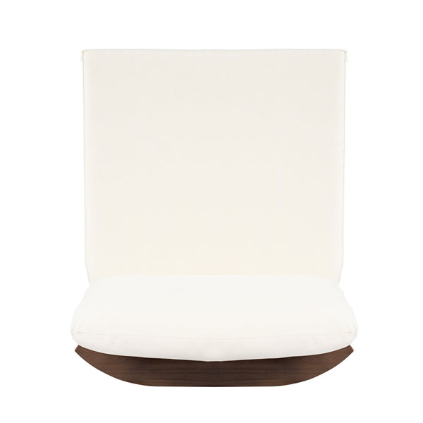 English Elm Acacia Wood Outdoor Dining Chairs Set of 4 Sculpted Back Patio Seating Brown,Cream N768P373124B_4