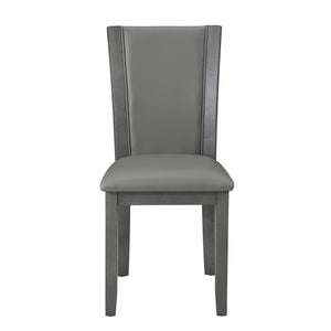English Elm Dining Chairs Set of 4 Rubberwood Frame with Padded Faux Leather Ergonomic Seats Gray W1998P248088