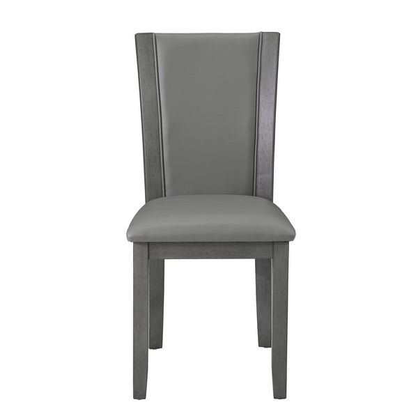 English Elm Dining Chairs Set of 4 Rubberwood Frame with Padded Faux Leather Ergonomic Seats Gray W1998P248088