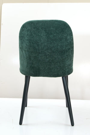 English Elm Dark Forest Green Chenille Armless Dining Chairs Set of 2 with Sleek Metal Legs T3967P423825