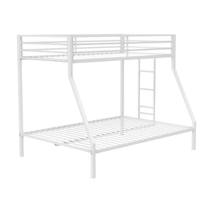 English Elm Metal Twin Over Full Bunk Bed Steel Frame with Guardrails for Kids or Guest Rooms White B016P469309
