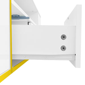 English Elm Vibe 70.9'' Modern Tv Stand For 80'' Tvs - Chic Entertainment Center With Led Lights & Ample Storage N724P284377K-GIGA