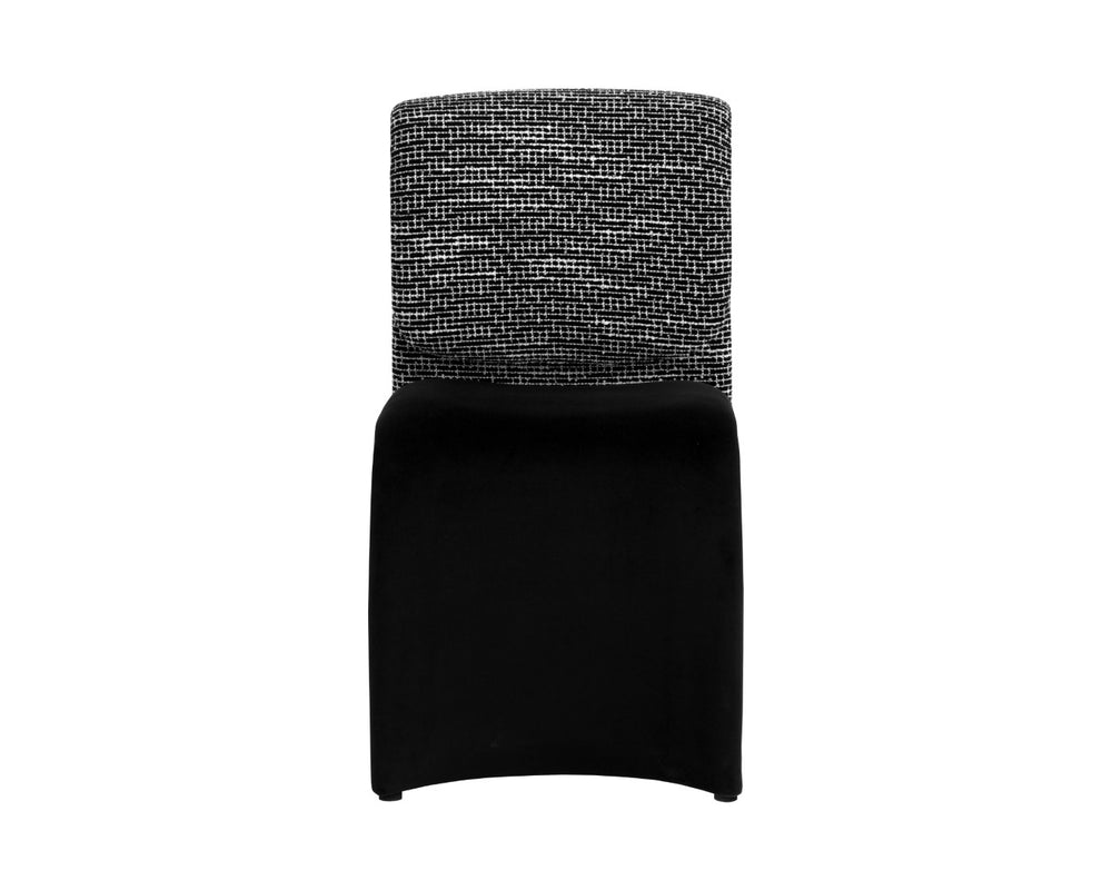 Sunpan DUNNINGTON Dining Chair - Modern Elegance with Textured Upholstery and Sleek Metal Support Design Black 112874