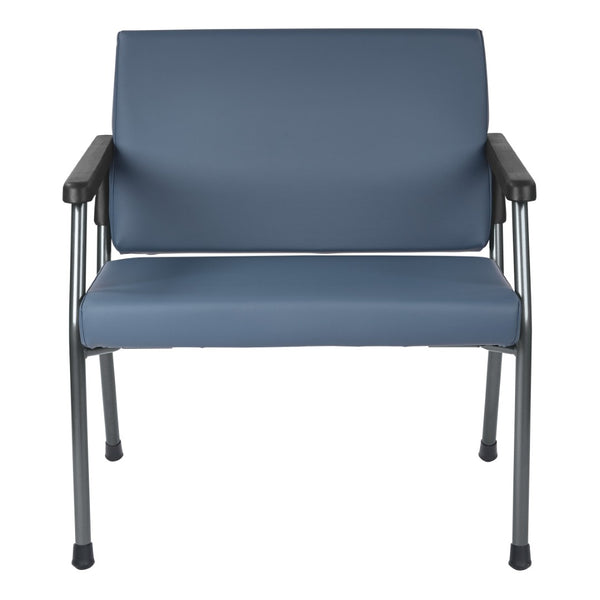 OSP Home Furnishings Bariatric Big and Tall Guest Chair with Reinforced Metal Frame for Waiting Rooms Blue BC9603-R105