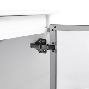 English Elm 24" Floating Bathroom Vanity Glossy White Plywood Cabinet Ceramic Sink Soft Close W999S00523