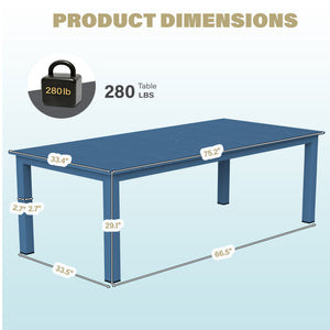 English Elm A Versatile Outdoor Dining Table - Modern All-Weather Design For Patios, Balconies & Gardens T3898P371452