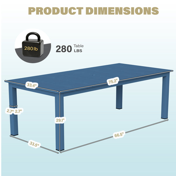 English Elm A Versatile Outdoor Dining Table - Modern All-Weather Design For Patios, Balconies & Gardens T3898P371452