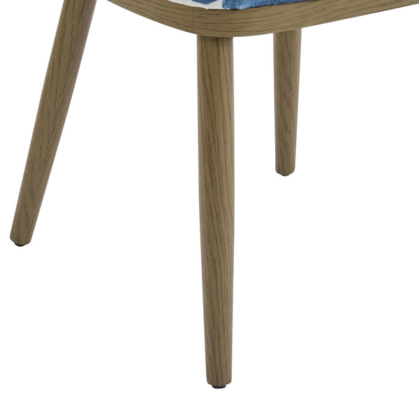 English Elm Dining Chair Set of 2 Mid-century Walnut Wood Frame Upholstered Seat and Back N771P237036Z