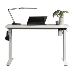 English Elm Sit/Stand Desk - Modern White Finish For Ergonomic Workspace, Usb Charging, Easy Assembly & Stability B356P402648-GIGA