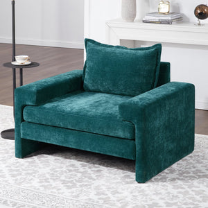 English Elm Christopher Knight Home® - Chenille Oversized Armchair with Thick Cushion and Wide Armrests, Ergonomic Back for Cozy Living Spaces Green N763P314419F