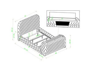 English Elm 1Pc Luxurious King Bed With Tufted Velvet Headboard, Electric Fireplace & Tv Lift For Stylish Comfort B2741S00088