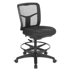 OSP Home Furnishings Progrid® Mesh Drafting Chair Ergonomic Breathable Back Lumbar Support for Standing Desks 92583-30