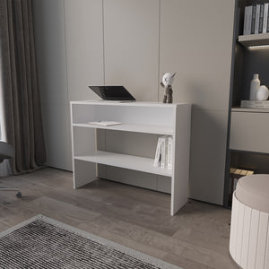 English Elm Console Table Richton White - Space-Saving Engineered Wood Console with Sturdy Open Shelves for Entryway Organizer and Small Living Rooms B092P238708