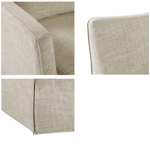 English Elm Skirted Plush Swivel Chair with Black Metal Base, 100% Polyester Upholstery, Foam Seat Comfort B035P203226