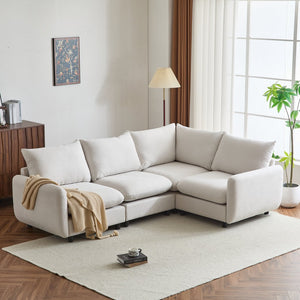 English Elm Christopher Knight Home® - 99 In. Modern 4-Piece L-Shaped Modular Sectional Sofa - Customizable Comfort For Any Living Space N773IS00005W