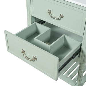 English Elm 24'' Vintage Bathroom Vanity with Ceramic Sink Soft Close Drawers Open Shelf Green N710P411237F