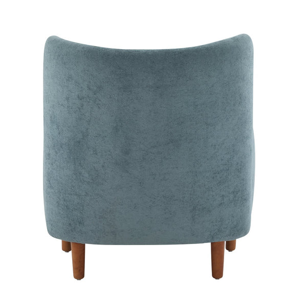 English Elm Christopher Knight Home® - Parmelee Upholstered Wingback Club chair in Velvet with Solid Wood Legs, Mid-Century Comfort Design Aqua Blue 30.85 L x 30 W x 27 H N776P265764S