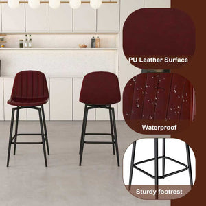English Elm 63-Inch Modern Kitchen Island Set With Led Lighting & 2 Bar Stools - Elegant Marble Look For Dining W2699S00064