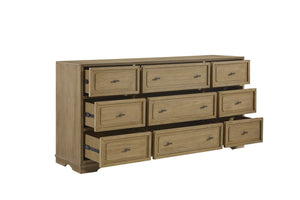 English Elm Hickory Nine Drawer Dresser with Cedar and Felt Lining for Master Bedroom Storage B2699P440923