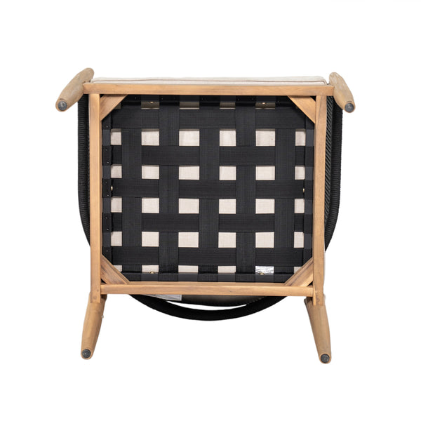 English Elm Christopher Knight Home® - Verona Outdoor Club Chairs Set Of 2 - Stylish Acacia Wood, Beige Cushions & Black Rope Accents N775P309256B