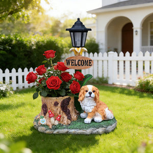 English Elm Sitting Corgi Resin Planter Sculpture Whimsical Porch Garden Decor with Succulent Cavity W5398P464242
