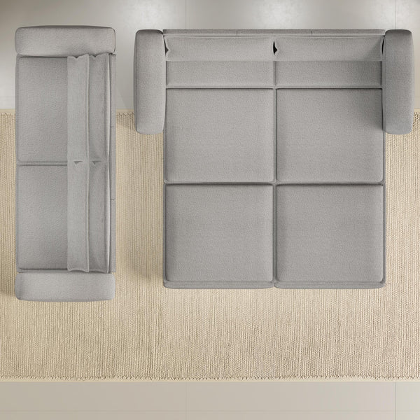 English Elm 93" King Size Sleeper Sofa Bed - 3-In-1 Convertible Couch With Chaise Lounge & Teddy Upholstery W1885S00236