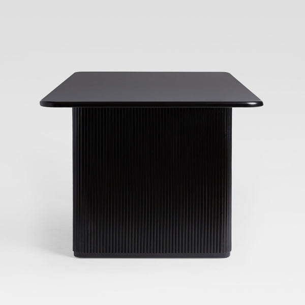 68" Dining Table with Reeded Base Black HEAD2DBLVS Walker Edison