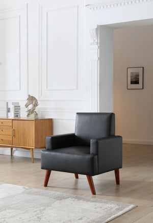 English Elm Ventura Tufted Velvet Accent Chair Compact Button Detail for Living Room or Bedroom Black B078P497888