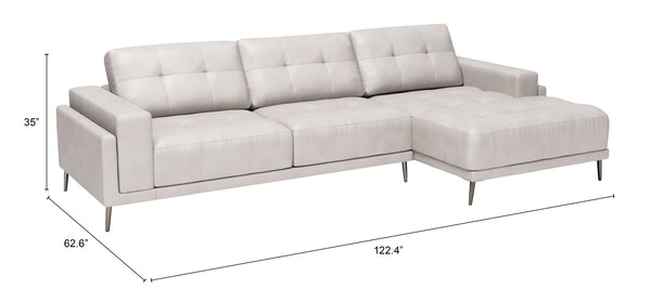Bliss RAF Chaise Sectional Beige 110370 Zuo Modern